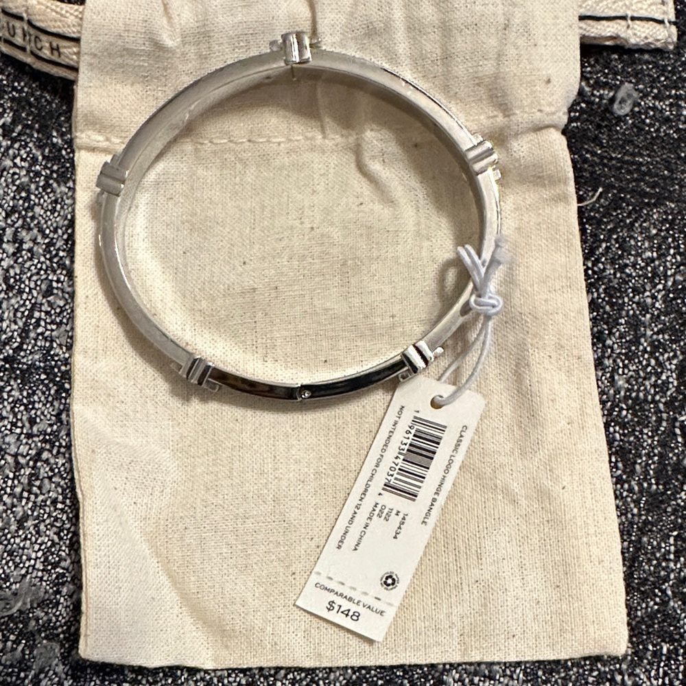 Tory Burch Silver Bangle Bracelet